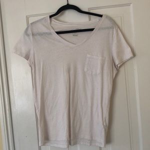 Target Brand White V-Neck with Chest Pocket - Size Medium